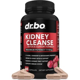 No Brand Kidney Cleanse Detox Support Supplement - Natural Cranberry, Juniper Berries,