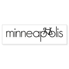 CafePress Bike Minneapolis Sticker (Bumper) 10"x3" Rectangle Vinyl Bumper Sticker Car Decal