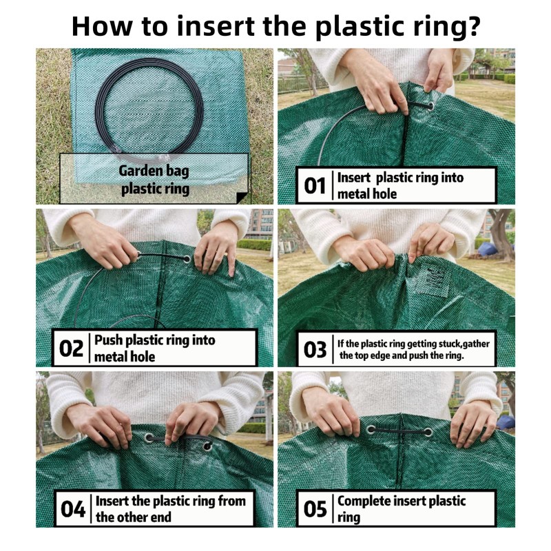 Pilntons 3 Pack 137 Gallons Reusable Yard Waste Bags with