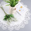 URROMA Round Lace Doily, 60cm*60cm White Table Cover with Lace