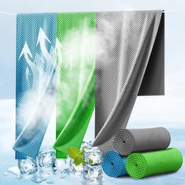 Breame Cooling Towel, Quick Dry Towel, Cool Towel, Cool Towel, Cool, Instant Cooling, Heatstroke Prevention, Reusable Use, Super Absorbent, UV Protection, Lightweight, 100% Cooling Fiber, 3 Piece Set