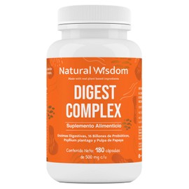 Digest Complex Con Enzimas Digestivas Probioticos 16 Billones y Fibra para Sistema Digestivo Fuerte Desinflamar  180 caps  Probioticos Mujer Hombre...