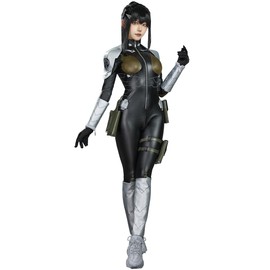 Cosplay.fm Women Anime Cosplay Costume Monster Sweeper Jumpsuit Battle Uniform with Accessories (Black, L)