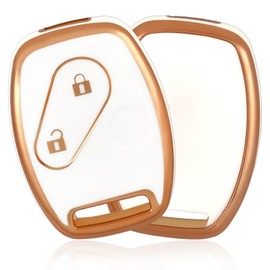 OFFCURVE Car Key Cover Car Key Case Key Fob Cover Car Key Protector Compatible with Honda Civic Jazz Insight Accord CRZ Pilot Fit Stream Crosstour HRV FRV CRV CRZ(White Gold)