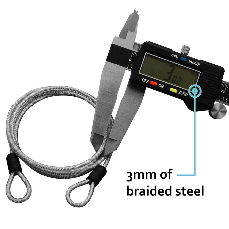 Lumintrail 4 Foot 3mm (1/8th Inch) Braided Steel Coated Security