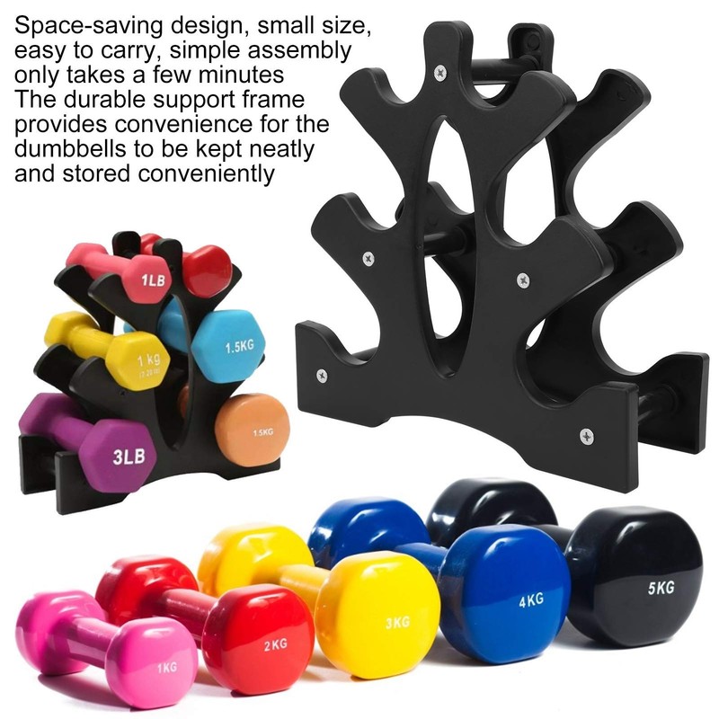 Gaeirt 3 Tier Dumbbell Rack, Durable Support Frame for Dumbbells