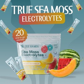 True Sea Moss Electrolytes – Mango & Pineapple  – Natural from Wild Sea Moss with Himalayan Salt & Vitamins – Supports Energy, Focus, Skin, Digestion & Mood:_Melon & Watermelon
