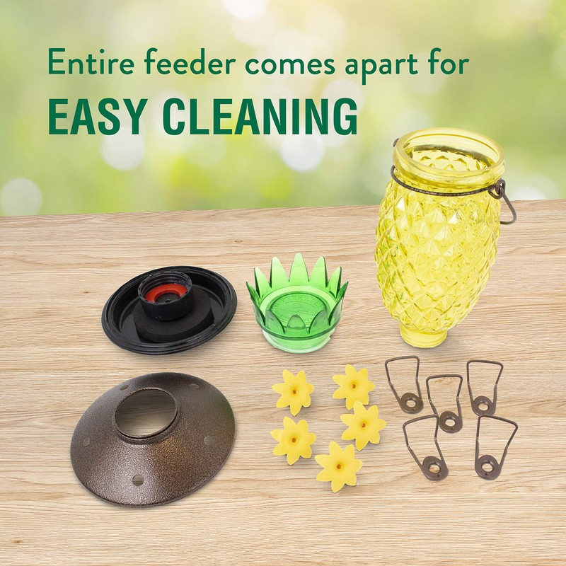 Perky-Pet 9110-2 Pineapple Top-Fill Glass Hummingbird Feeder – 28 oz