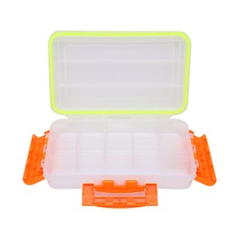 Qukaim Fishing Bait Box Fishing Lure Box, Small Waterproof Tackle Storage Case Organizer for Fishing Bait and Accessories, Transparent, 20 cm,