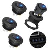 Linkstyle 4Pcs 12V Rocker Switch, Waterproof 20A SPST ON/OFF Round