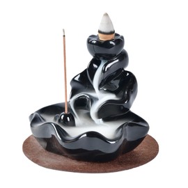 Handmade Waterfall Incense Burner Backflow Incense Burner Incense Holder for Home Office Bedroom Yoga Decoration with 10 Free Cones