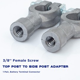 1 Pair Car Battery Terminal Connector, Top Post to Side Post Battery Adapter Set, Heavy Duty Battery Connector Compatible with Car, Truck Marine Boat RV etc, Battery Terminal Extender by KeeRoarin