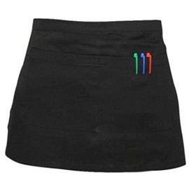 FASHION REVIEW [Black, One Size] New Chefs Waiters Cooks Restaurant BAR Black & White Short Waist Pocket Apron