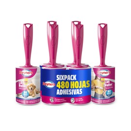 Reynera Rodillos Quita Pelusa 480 Hojas Adherentes - Ropa Sofás y Autos