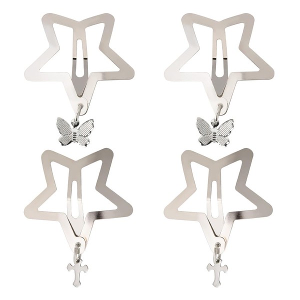 Star Hair Accessories Clip for Girls Retro Metal Snap Hair