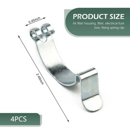 Shakas 4 PCS Air Filter Housing Snap, Metal Intake Toggle Wrench Spring Clamp Clip, Replacement Conversion Accessories, Compatible with Specialty Models (Silver)