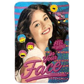 Soy Luna Emojis Rainbow, Sun, Stars 'Put Some Colour in Your Way!Pink and Purple Blanket