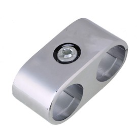 Silver Double Hole 25mm Tube Clamp Pipe Aluminum Display Fittings 2 Port Connector