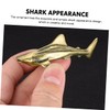 iplusmile Brass Shark Figurine Creative Desktop Decor Exquisite Shark Shaped