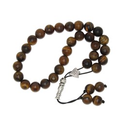 W9 Loose String Greek Komboloi Prayer Beads Worry Beads 10mm Tiger Eye Gemstone Handmade Design by Jeannieparnell