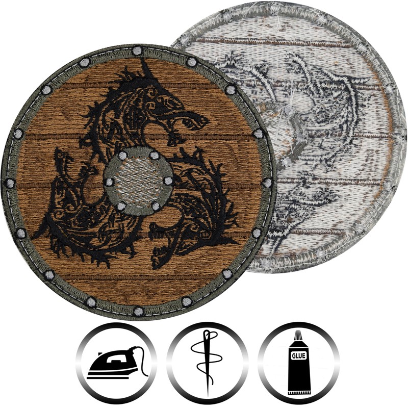 Viking Decorative Sew-On Viking Shield Iron-On Patch for Sewing/Ironing Viking