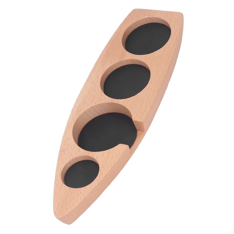 Coffee Tamper Holder Boat Shape 4 Slots Anti Slip Stable