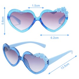 EDLMKM 6 Pairs Round Unicorn Glasses, Kids Heart Shaped Sunglasses, Unicorn Sunglasses, UV 400 Protection Flexible Frame, for Kids Girls Birthday Party