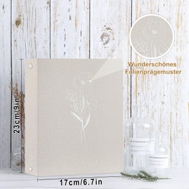 Lanpn Photo Album A5 50 Pictures Small Linen Slip-in Album for Portrait Photos Pictures Beige