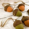 Greenbrier/ DT Fall Decor - Autumn Wood Acorns Ornaments 3pc