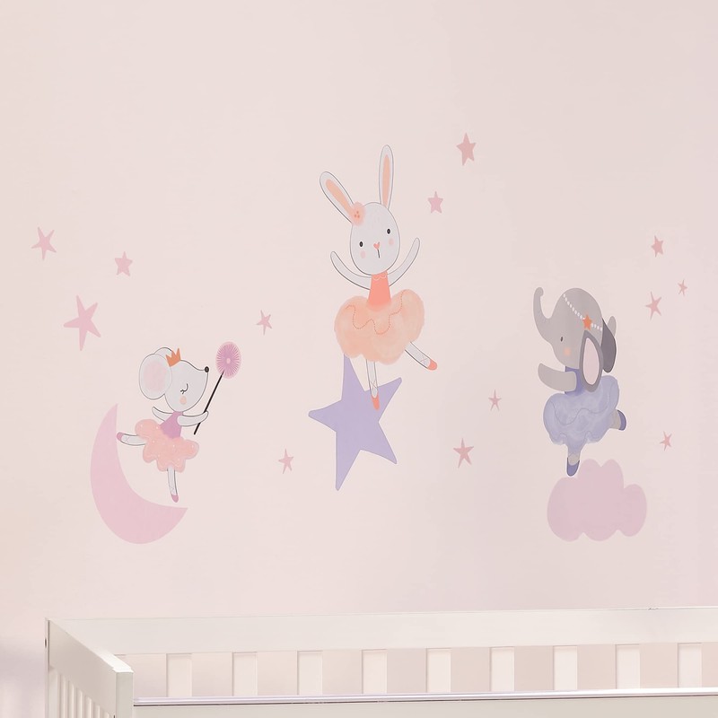 Bedtime Originals Tiny Dancer Ballet Animals & Stars Wall Decals-