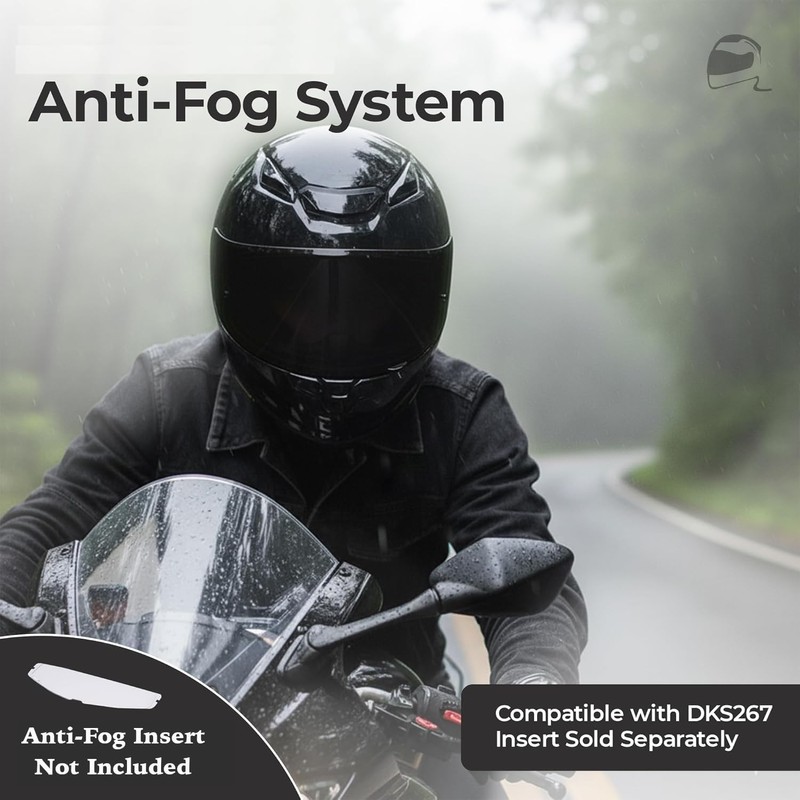 The Helmet Shop HJ-33 Dark Smoke Motorcycle Helmet Visor Compatible