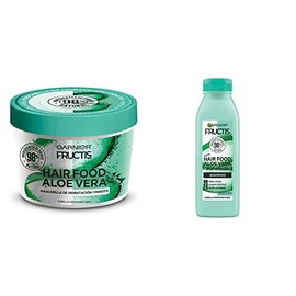 Garnier Fructis H5537200 Mascarilla para Cabello Natural Vegana Anti Frizz con Fructis Hair Food, Verde, 350 ml  Garnier Shampoo Hair Food Aloe Vera  