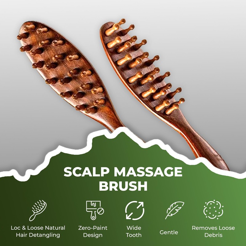 Sandalwood Dreadlocks Brush - Locsanity Natural Wooden Loc Brush with