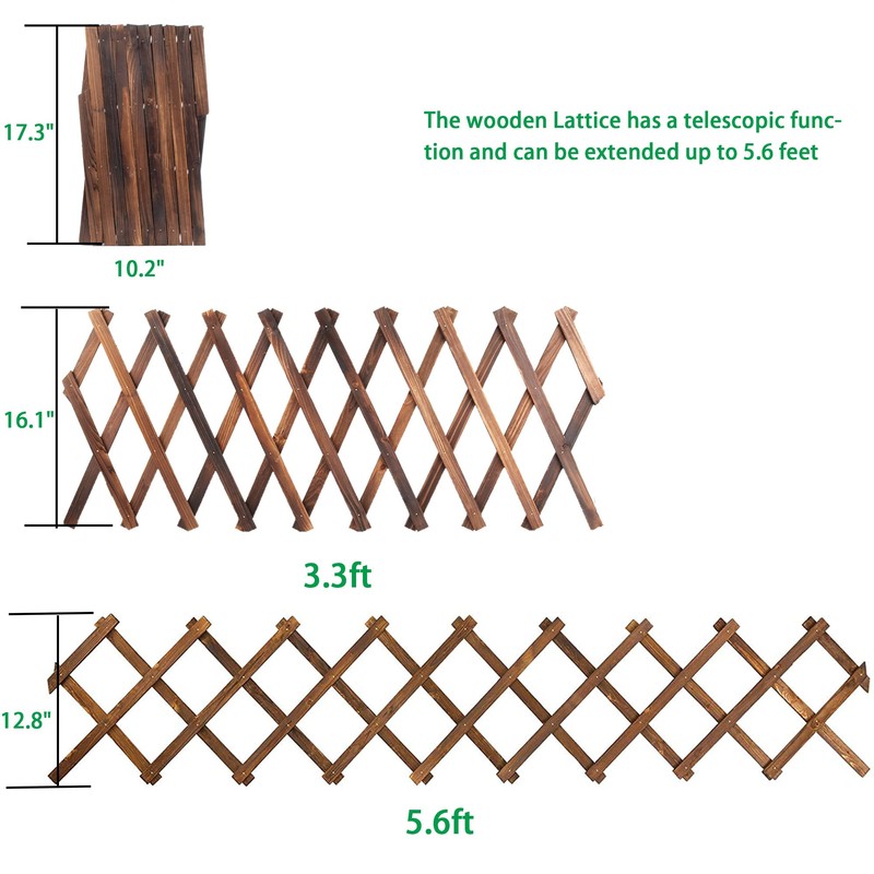 2Pack Expandable Wooden Lattice Wall,Plant Garden Trellis for Climbing Plants