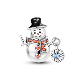 TBYHR Christmas Mr. Snowman Charms 925 Sterling Silver Charms for Bracelets and Necklaces Valentine's Day Mother's Day Jewelry Gift for Womens Mom Daughter Her
