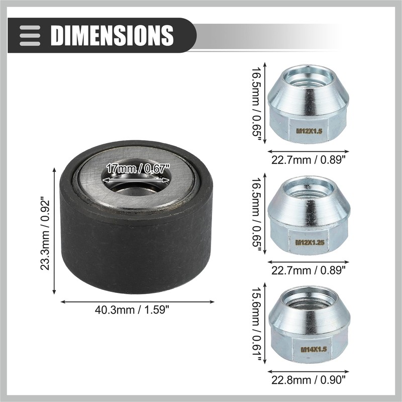 RATCHROLL Universal Wheel Stud Installer Tool, Tire Stud Tool, M12x1.25