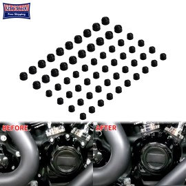 Unbranded Black Diamond Cut Engine Bolt Screw Cap Cover Set Fit For Harley Touring Softail
