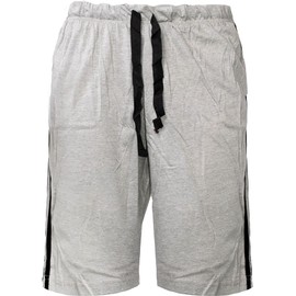 reshmena® Men's Shorts Lounge Wear Shorts Soft Cozy Mens Nightwear Pants Cotton Stretchy Half Pants Elasticated Waist Stripe Pyjamas Bottom Shorts, Grey L