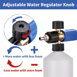 FENG PAI Pressure Washer Foam Cannon with Dual-Connector Accessory & 7 Power Washer Sprayer Nozzles, Double Tip Attachment For Soap Cannon, 1/4" Quick Connect, 3600 PSI