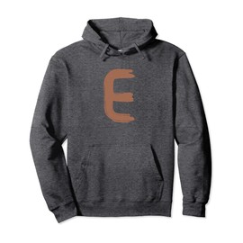 Creative Bold Leather Letter E - Design - Alphabet - Marker Pullover Hoodie