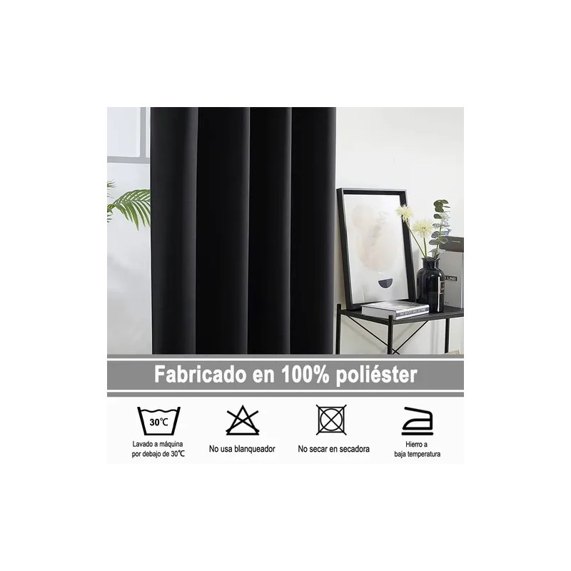 Cortina Blackout Para Ventana 107x160cm 2pzs Habitacion Sala