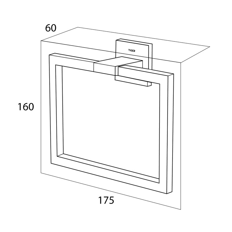 Tiger Items Towel Ring, Stainless Steel, Chrome, 17.5 x 16