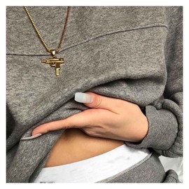 Inilbran Punk Gun Necklaces Chain Gold Gun Pendant Necklace Choker Vintage Gun Chain Choker Necklace Minimalist Necklace Jewellery for Women and Girls, Metal