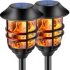 ZOOHAR Solar Outdoor Lights,Extra-Tall Solar Torches with Flickering Flame 2-Pack