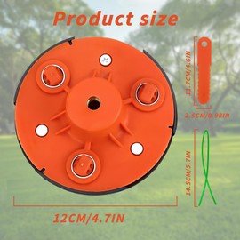 SilverChry Universal grass trimmer head, 2-in-1 mowing head, brush cutter, trimmer head universal with 3 interchangeable blades, suitable for most trimmers with straight shaft