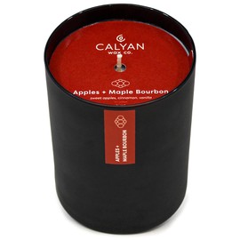 Calyan Wax Co Soy Candle, Apples & Maple Bourbon Scented Candle Made with 100% Soy Wax, Brown Sugar & Essential Oils-Natural Scented Candle in Minimalist Black Matte Tumbler - 13 oz