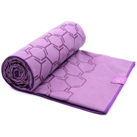 Eunzel Yoga Towel for Hot Yoga,Non-Slip Double Sided Silicone Grip Towel Absorbent Microfiber Towel for Hot Yoga, Vinyasa and Power 26.5"x72", Purple