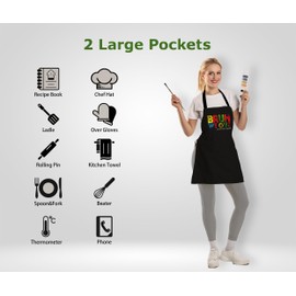 uinwk Lunch Hero Day Gifts Aprons for Women, Lunch Lady Appreciation Gifts, Cafeteria Worker Aprons with Pockets Waterproof Adjustable Bib Apron for Cooking Kitchen Dishwashing Baking Grill