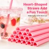 100 Pack Pink Plastic Cups with Lids and Straws 16