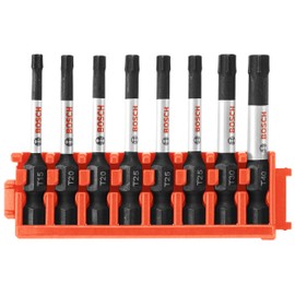 BOSCH CCSTV208 8-Piece Assorted Set 2 In. Impact Tough Torx Power Bits with Clip for Custom Case System